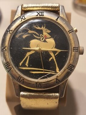 🦋10/$20🦋 Consort Goldtone/Black Reindeer Women's Watch